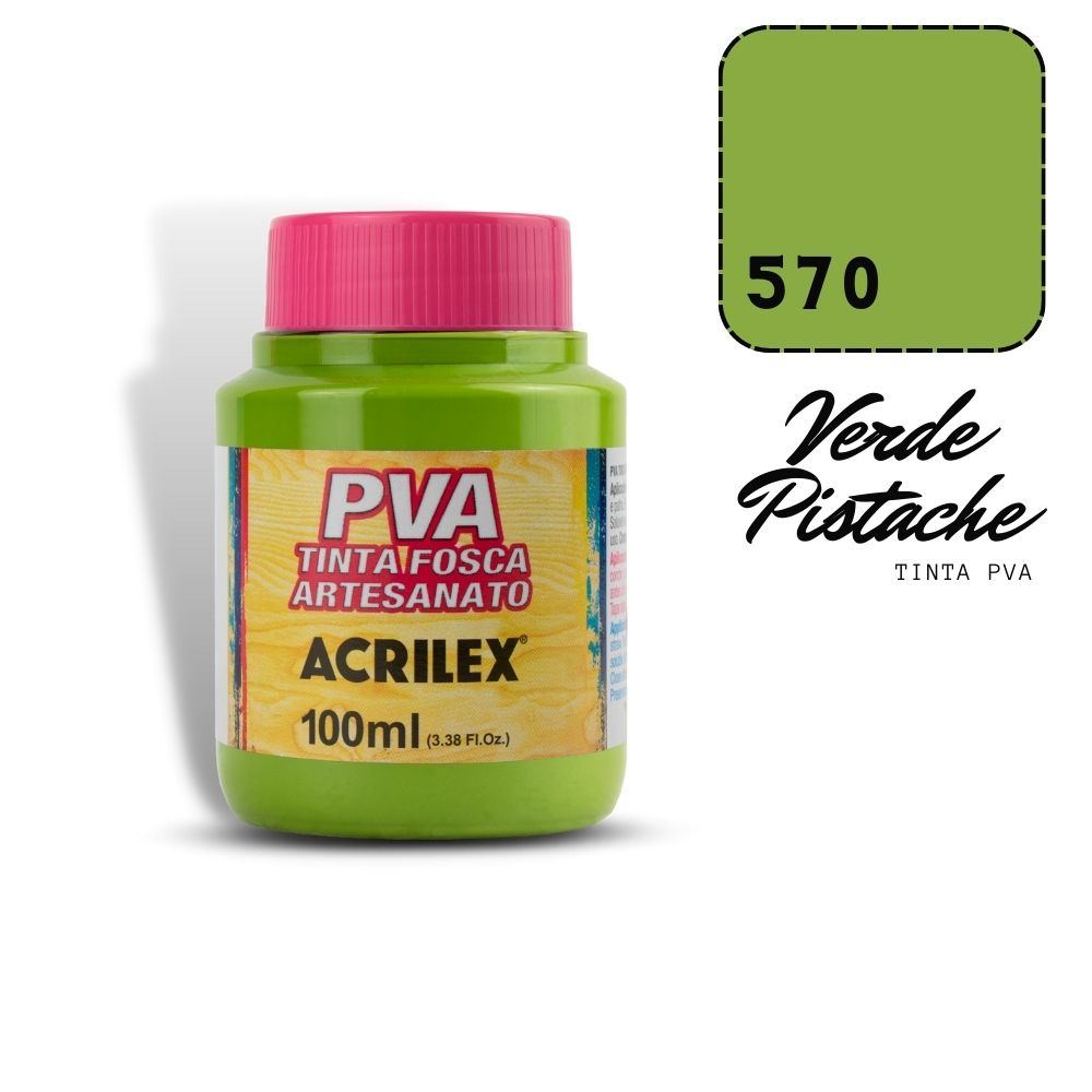 Tinta Pva Acrilex 100ml 570 Verde Pistache | Shopee Brasil