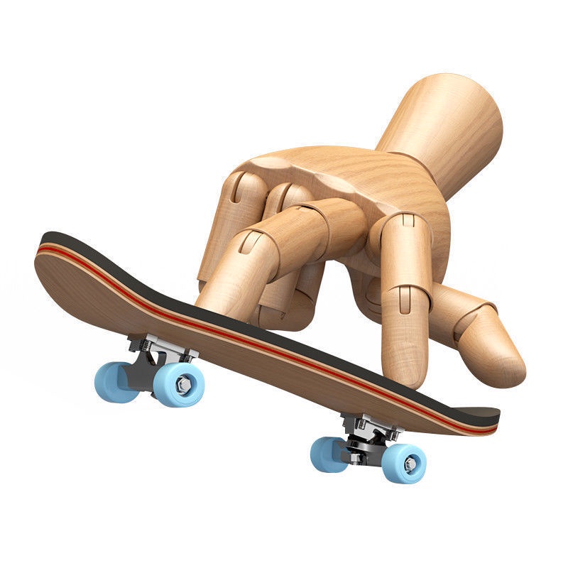 Skate de Dedo com Rolamentos Brinquedo de Escala de Madeira Stents  Profissionais Novidade Branco