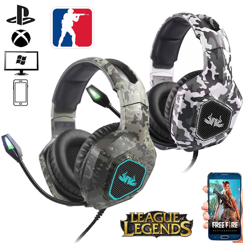 Fone De Ouvido LED Knup Gamer Celular/PS4/pc/X-Box KP-GA02 | Shopee Brasil
