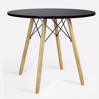 Mesa Eames Eiffel Redonda 80cm Sala Jantar Pés Palito Wood