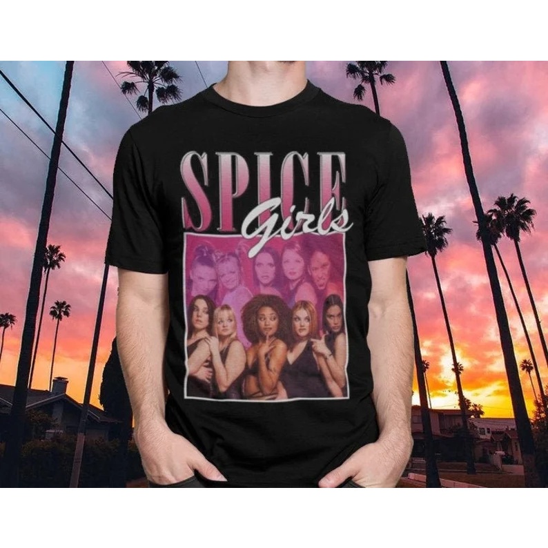 Camiseta T-shirt Algodão Spice Girls Grupo Pop Divas 90' Vintage