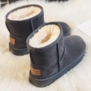 Botas De Calcanhar Redondo De Inverno Plano De Neve Salto Baixo Femininas