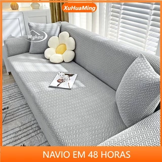 1/2/3/4 Lugares Universal Jacquard Stretch Stripe Design Elástico Em Forma De L Capa De Sofá Para Decoração De Casa/Sala De Estar Protetor De Móveis