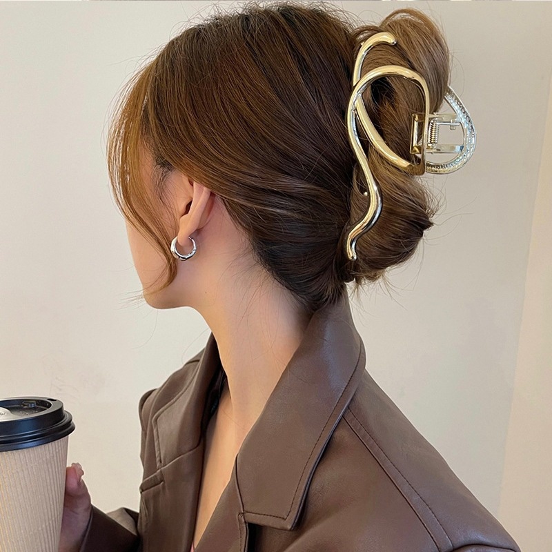 Clipes Irregulares De Cabelo De Cobra Caranguejo Punk Style Metal Garras Barrettes Para Mulheres Grampos Simples Cauda De Pôneixo Acessórios