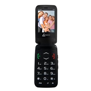 Celular Flip Dual Chip Tela 2,4” para Idoso com Câmera, Bluetooth, Rádio FM, Botão S.O.S, Alarme, Entrada para Fone Preto Lenoxx - CX 908