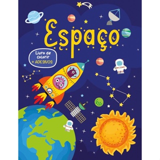 LIVRO DE COLORIR COM ADESIVOS - ESPACO