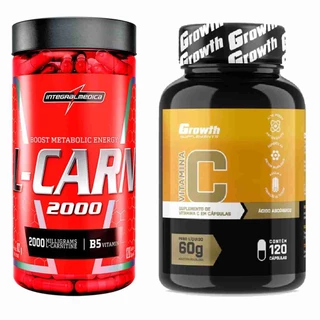 L-Carnitina 120 Caps Integral + Vitamina C 120 Caps Growth