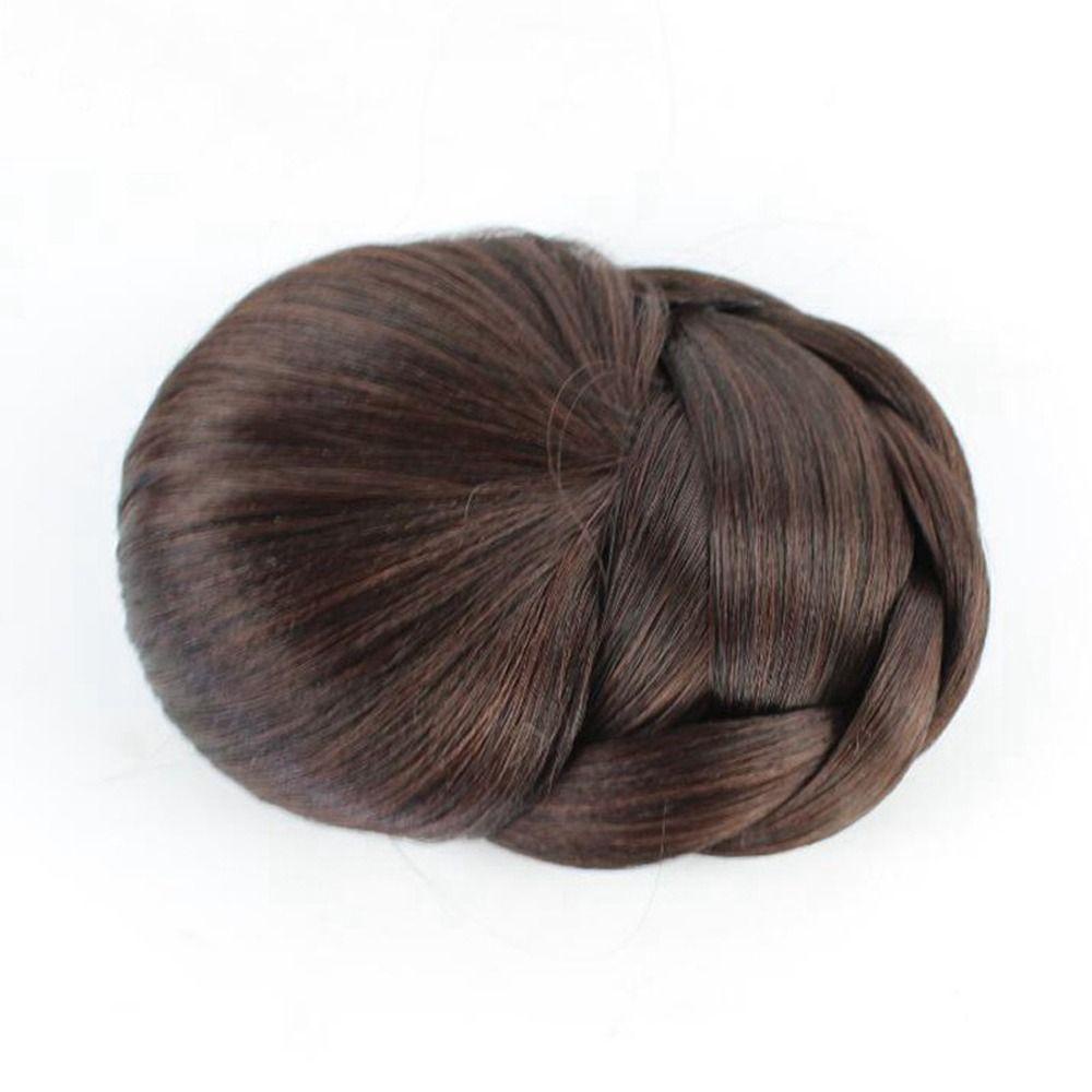 BORUIB Fake Hair Bun Trendy Stylish Retro Mulher Extensão De Cabelo  Sintética Resistente Ao Calor Fibra Natural Liso Noiva