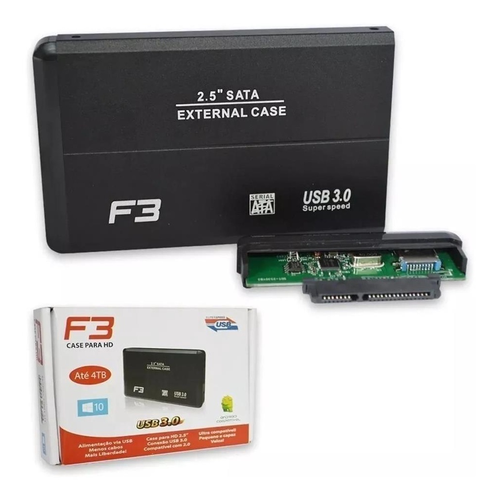 Case hd externo usb 3 0 adaptador note pc sata externo 6gbps desconto