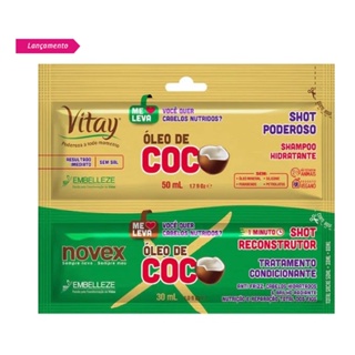 Sachê de Shampoo e Condicionador Vitay Novex Óleo de Coco