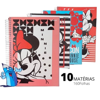 CADERNO 10 MATERIAS MINNIE ESPIRAL DISNEY