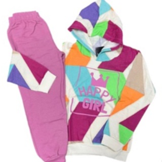 Conjunto moletom infantil Feminino com capuz 2 peças = 1 moletom + 1 calça