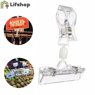1PC Clipes Plásticos Transparentes Para Publicidade Display Plástico Placas Grampos De Prateleira Preço Etiquetas Porta-Presilhas Em Supermercados