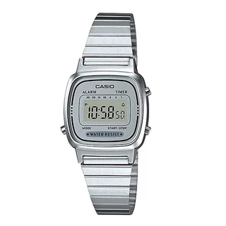 Relógio Casio Feminino Vintage Prata Mini Original Presente Moda Gift Aniversário Tendência Estilo Mulher Esposa Namorada Mãe Barato LA670WA-7DF