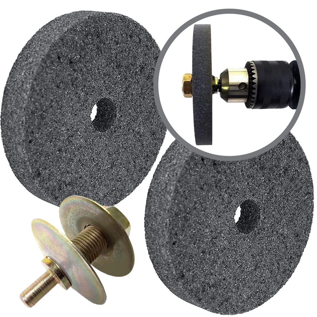 Kit 2 Rebolos 3 Pol. e Adaptador de Esmeril para Furadeira