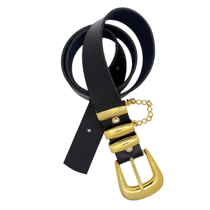 Cinto Feminino Largo Fivela Correntinha 3,0 cm - Bel