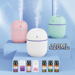 420ML Umidificador de ar ultra-sônico portátil para carros de escritório familiar com luz noturna difusor de óleo essencial de aroma 925O