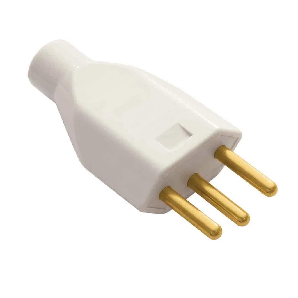 Plug Macho Residencial 2P+T 10A 250V Branco Axial Steck | Shopee Brasil