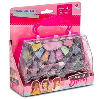 Mala Kit Maquiagem Infantil Barbie Batom Sombra Esmalte