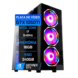 Pc Gamer Fácil Intel Core i7 16GB SSD 240GB GTX 1050TI 4gb - Fonte 500W