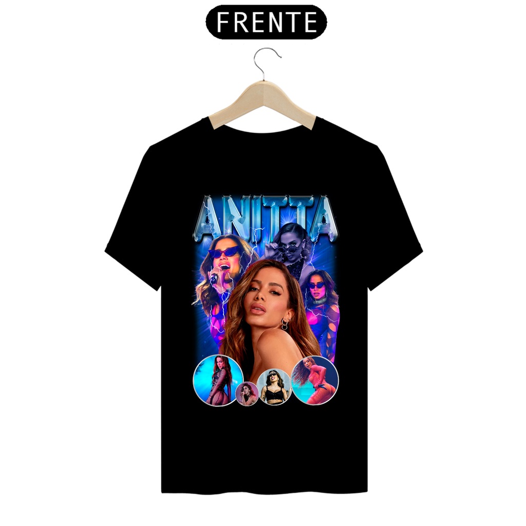 Camiseta Algodão Unissex Tshirt Graphic Tee Cantora Anitta Varias Estampa Variedades