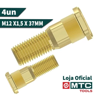 4 PEÇAS - PARAFUSO DE RODAS M12 X 1,5 X 37MM RECARTILHADO