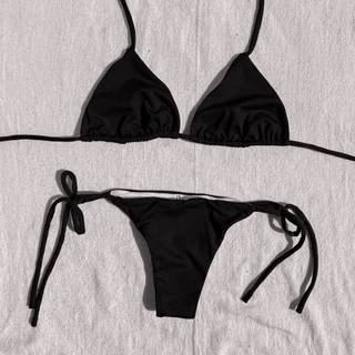 Biquíni top Cortininha calcinha de Amarrar com Forro Moda Praia para o Verão