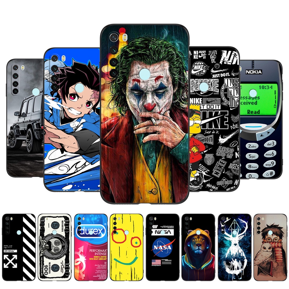 Para xiaomi Redmi Note 8 Capa Traseira Em Silicone Macio 2021 Note8 Preta tpu Carro Urso Coringa