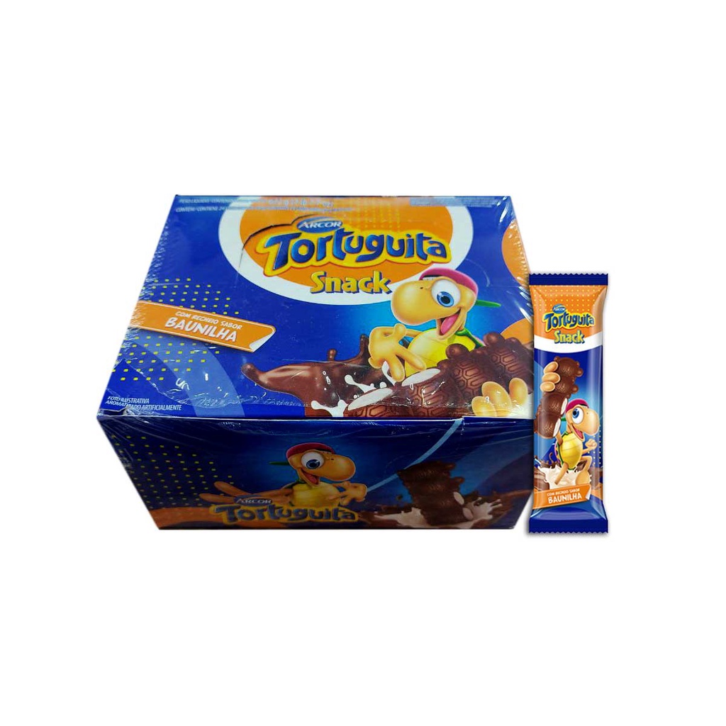 Tortuguita Caixa Chocolate Recheio Sabor Baunilha Snack 672g | Shopee ...