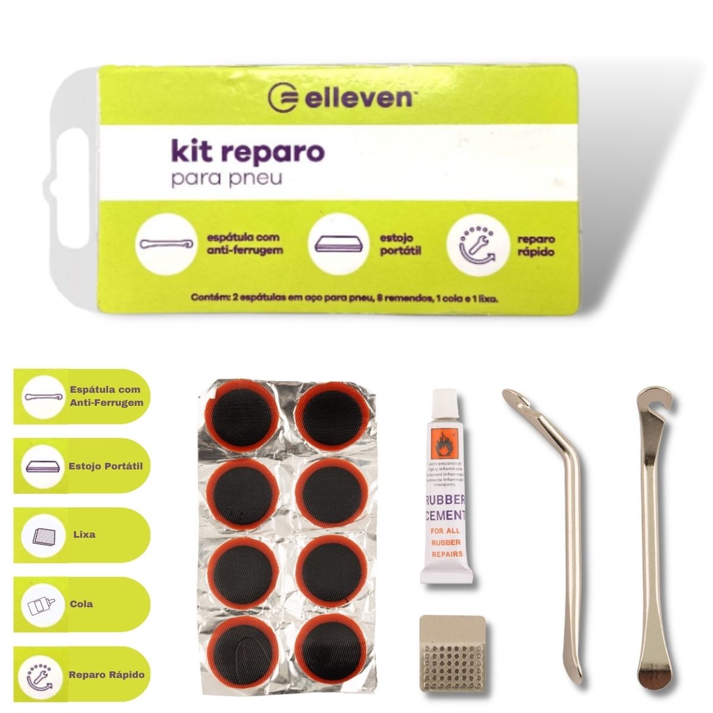 Kit Remendo Câmara Ar Bike Bicicleta Reparo Cola Espátula