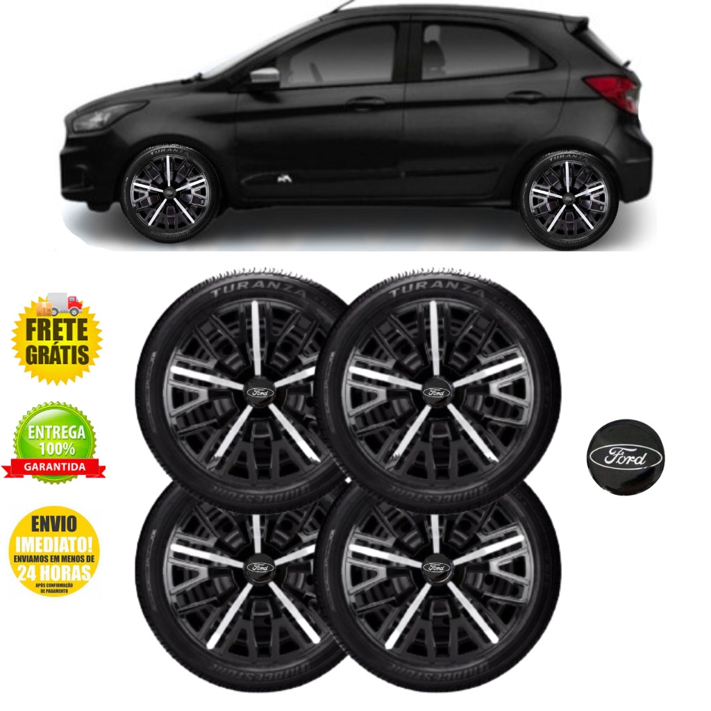 Jogo Kit 4 Calota Triton Aro 14 Ford Ka Esportiva