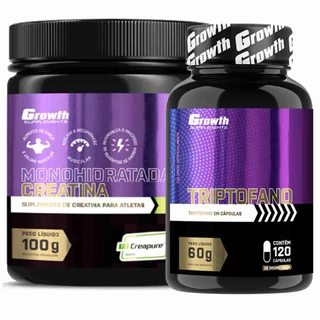 Kit Creatina 100g Creapure + Triptofano 120 Caps Growth