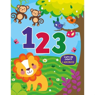 LIVRO DE COLORIR COM ADESIVOS - 123