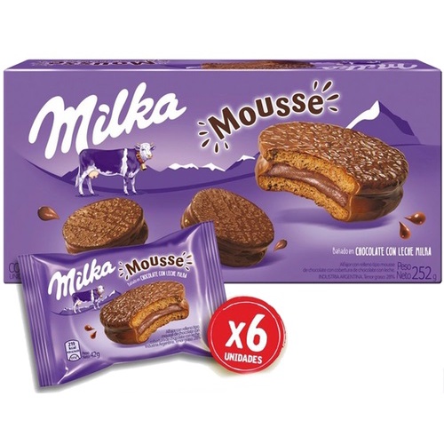 ALFAJOR MILKA MOUSSE ARGENTINO CHOCOLATE AO LEITE CAIXA 252G Shopee Brasil