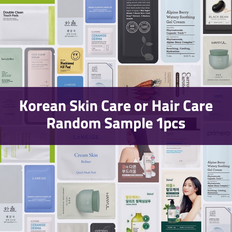 Korean Skin care or Hair care Random sample 1pcs | Shopee Brasil
