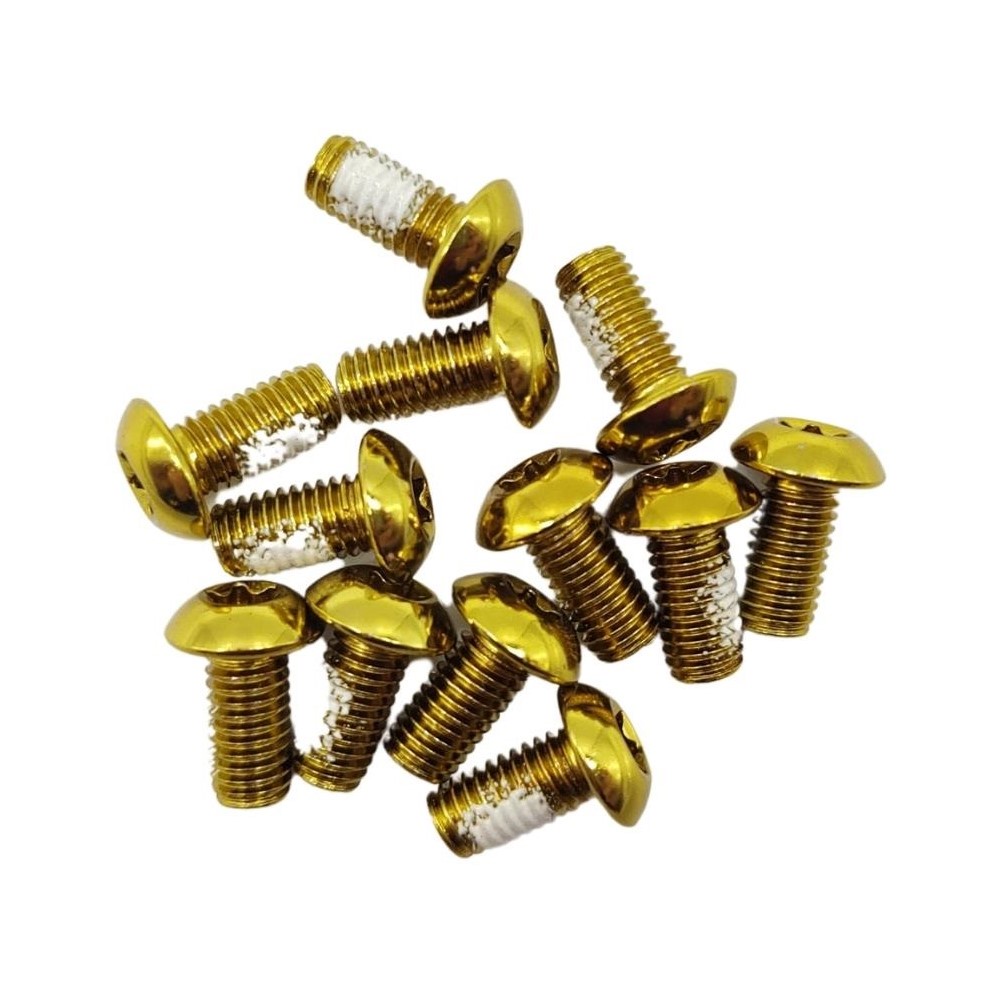 Parafuso Para Disco Rotor De Freio Anodizado Dourado 12un