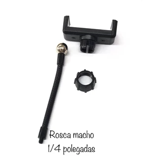 Suporte de Celular Flexível Para Ring Light Rosca Macho 1/4 Polegadas