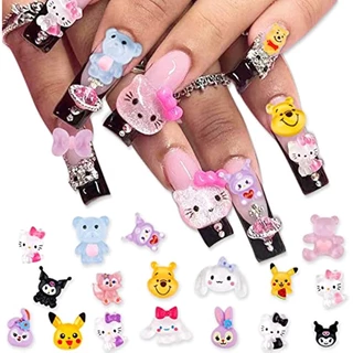20 PCS Kawaii Nail Charms Slime 3D Art Flatback Resin , Para Materiais De Decoração De Arte De Unhas