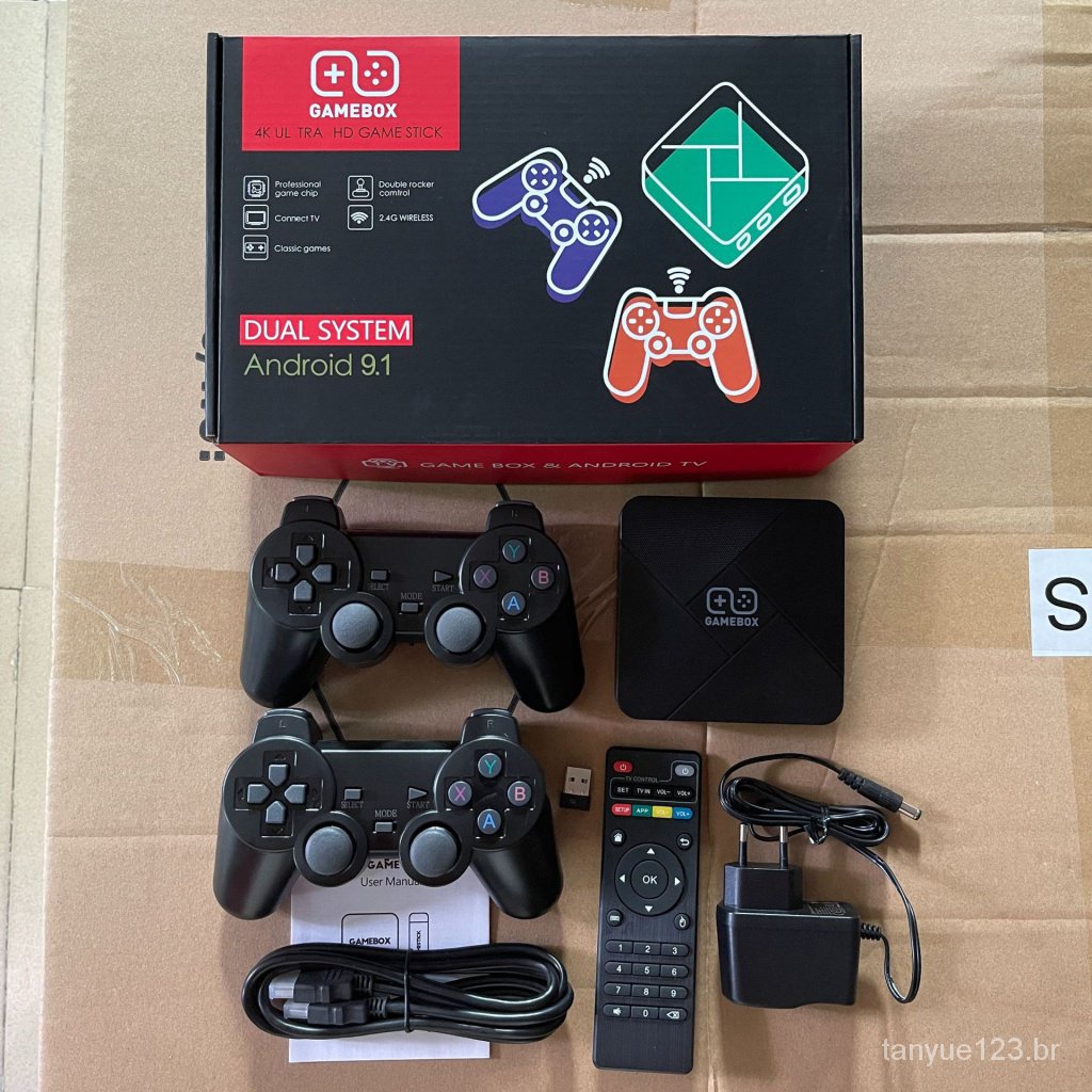 Gamebox console de jogos para TV, Android, sistema duplo G5, caixa superior para jogos em casa, 2.4G, máquina de arcade sem fio, PSP N64 FXKW