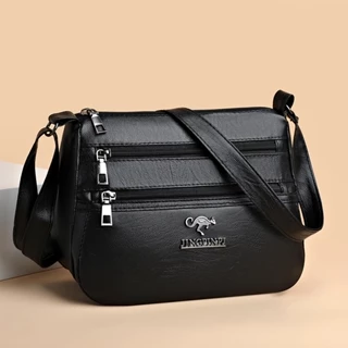Crazy bag 2023 Nova Bolsa Feminina Macia Multicamadas De Grande Capacidade De Mão Oblíqua De Um Ombro