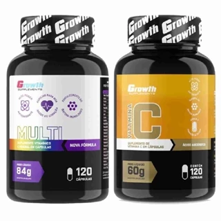 Kit Multivitamínico 120 Caps + Vitamina C 120 Caps Growth