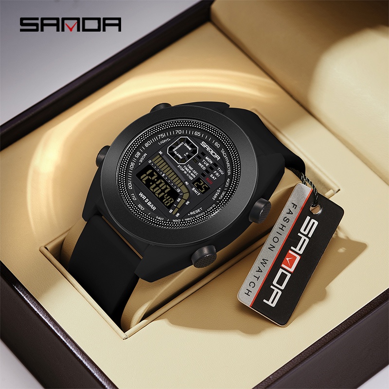 Sanda Noctilucent Relógio Eletrônico Digital Led Luxo Masculino À Prova D'água SD9025-7