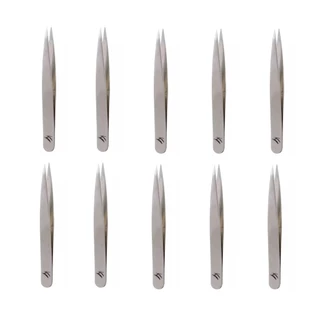 Kit 10 Pinça de Sobrancelha Ponta Fina Profissional 131PO Klass Vough Bisturi Agulha Inox