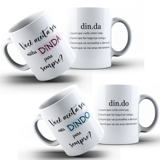 Caneca Dinda e Dindo | Madrinha e Padrinho Personalizada Linha Premium