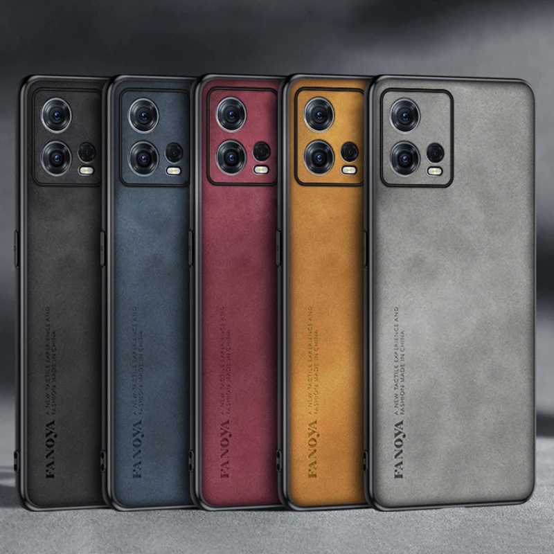 Para Motorola Edge 30 Fusion Luxury Business Retro Leather Capa De Borracha Macia TPU