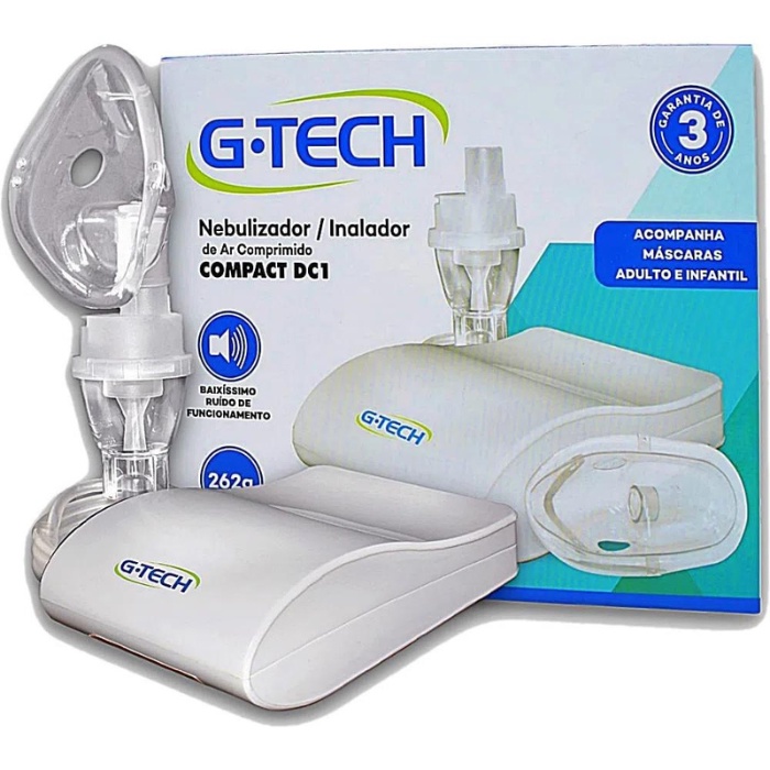 Inalador / Nebulizador de Ar Comprimido G-Tech Compact DC1 Adulto ...