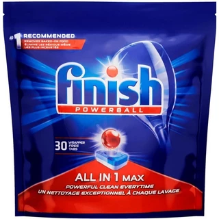 Detergente Para Lava-louças Finish All In 1 Max Powerball Tablete 30un