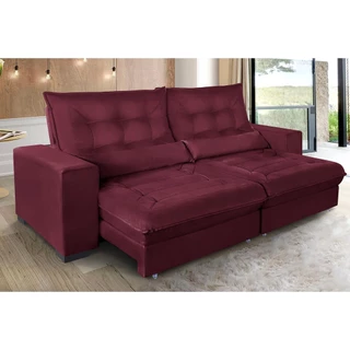 Sofá Retrátil Reclinável Miami 3,10m c/ Molas ensacadas Suede - Sofá Casa