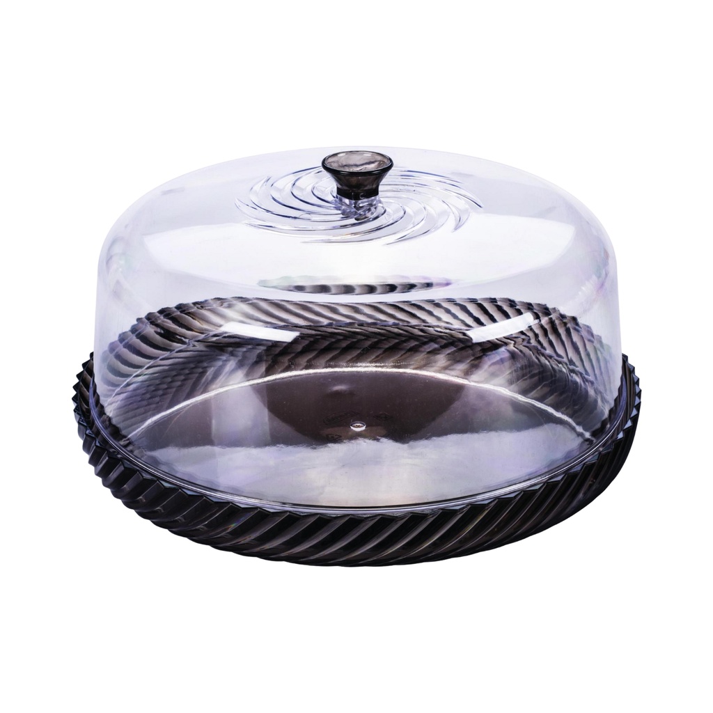 Boleira Twist Acrílico Prato e Tampa Plasutil Armazene e Decore Porta Bolo