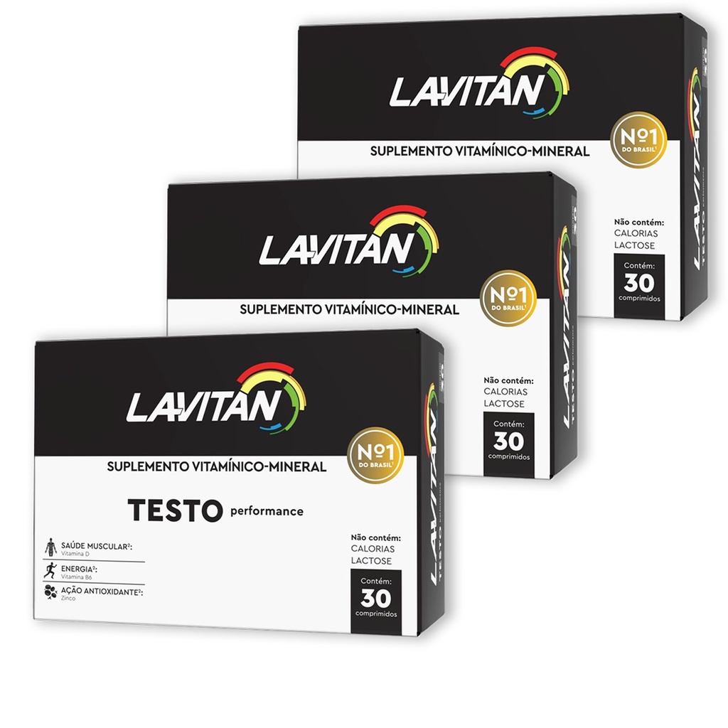 Kit C/3 Lavitan Testo Performance C/30 Vitamina Testosterona | Shopee ...